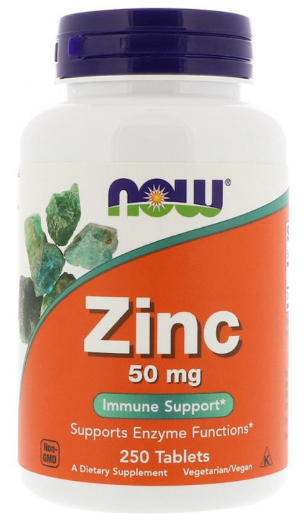 NOW Zinc Gluconate 50 мг, 250 таб.