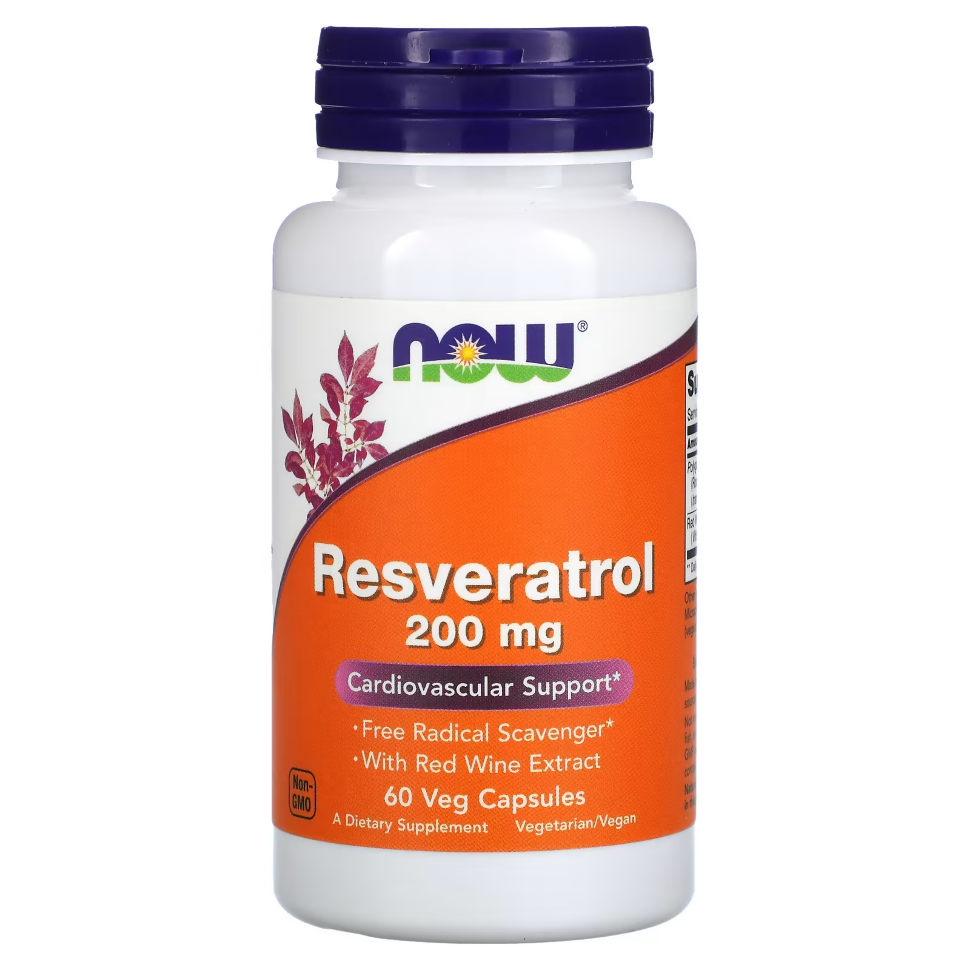 Now Resveratrol 200 mg, 60 капс. 