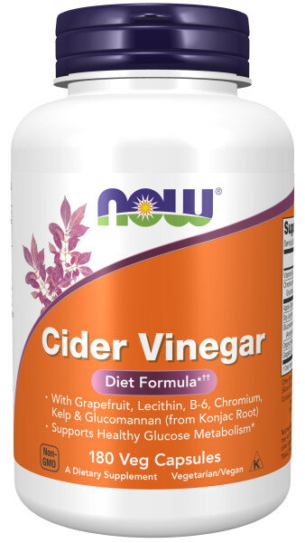 NOW Cider Vinegar diet 500 mg, 180 капс.