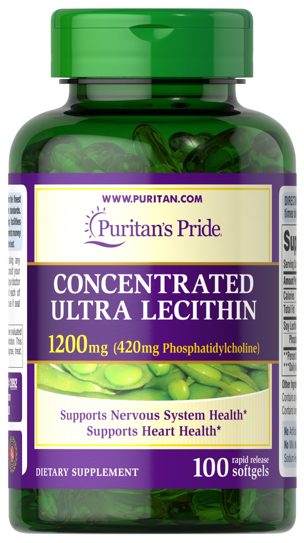 Puritans Pride Concentrated Ultra Lecithin 1200 mg, 100 капс. 