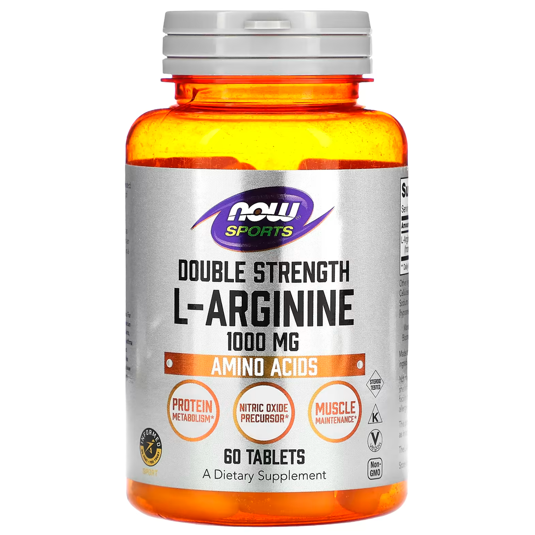 NOW L-Arginine 1000 mg, 60 таб. 
