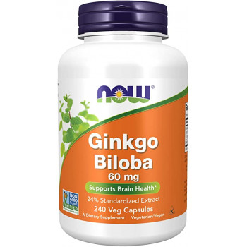 NOW Ginkgo Biloba 60 mg, 240 капс. 