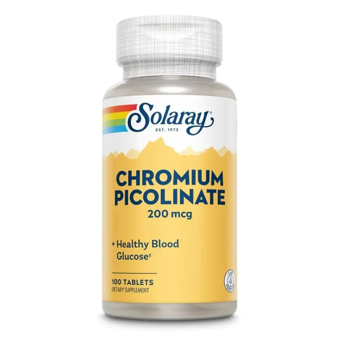 Solaray Chromium Picolinate 200 мкг, 100 таб. 