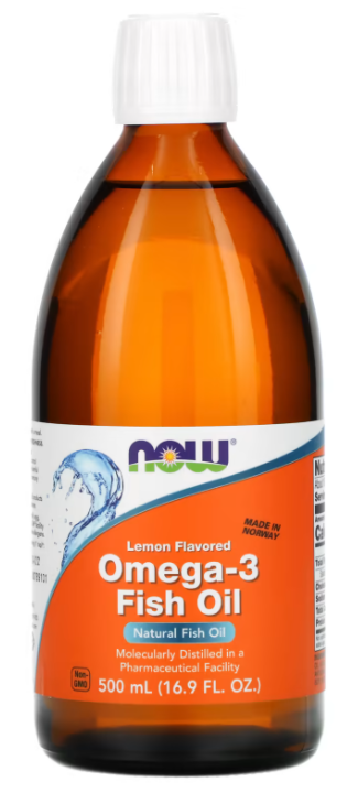NOW Omega 3 fish oil (Lemon), 500 мл
