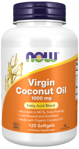 Now Coconut oil 1000 mg, 120 капс. 