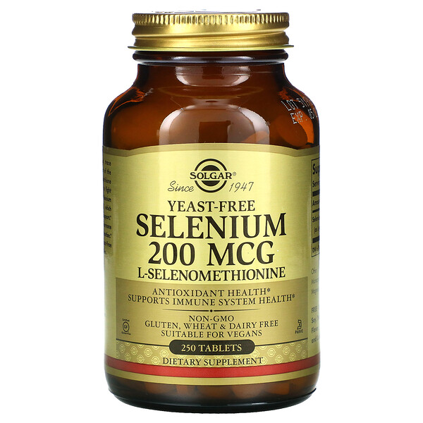Solgar Yeast Free Selenium 200 mcg, 250 таб.