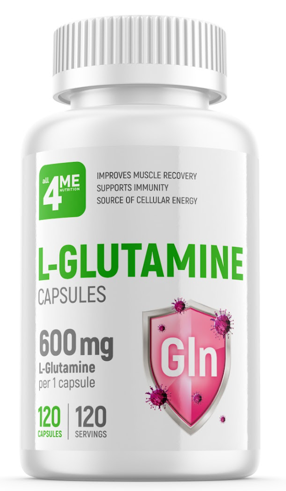 4Me Nutrition L-Glutamine 600 mg, 120 капс. 