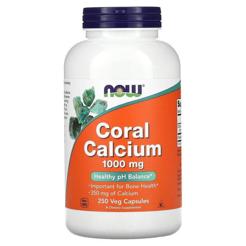 Now Coral Calcium 1000 mg, 250 капс. 