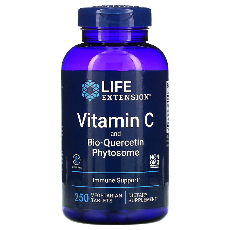 LIFE Extension Vitamin C and Bio-Quercetin Phytosome, 250 таб. 