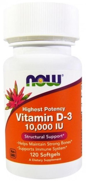 NOW NOW Vitamin D 3 10000 IU, 120 капс. 