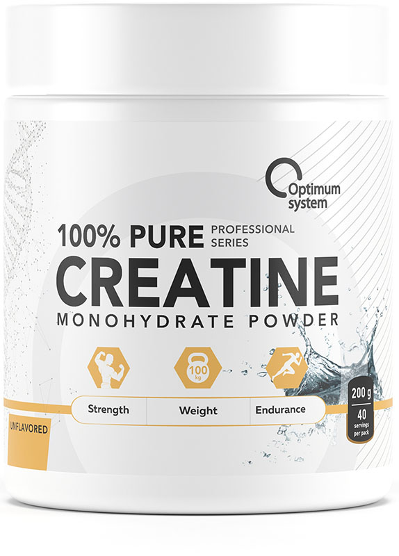Optimum System 100% Pure Creatine Monohydrate без вкуса, 200 г 