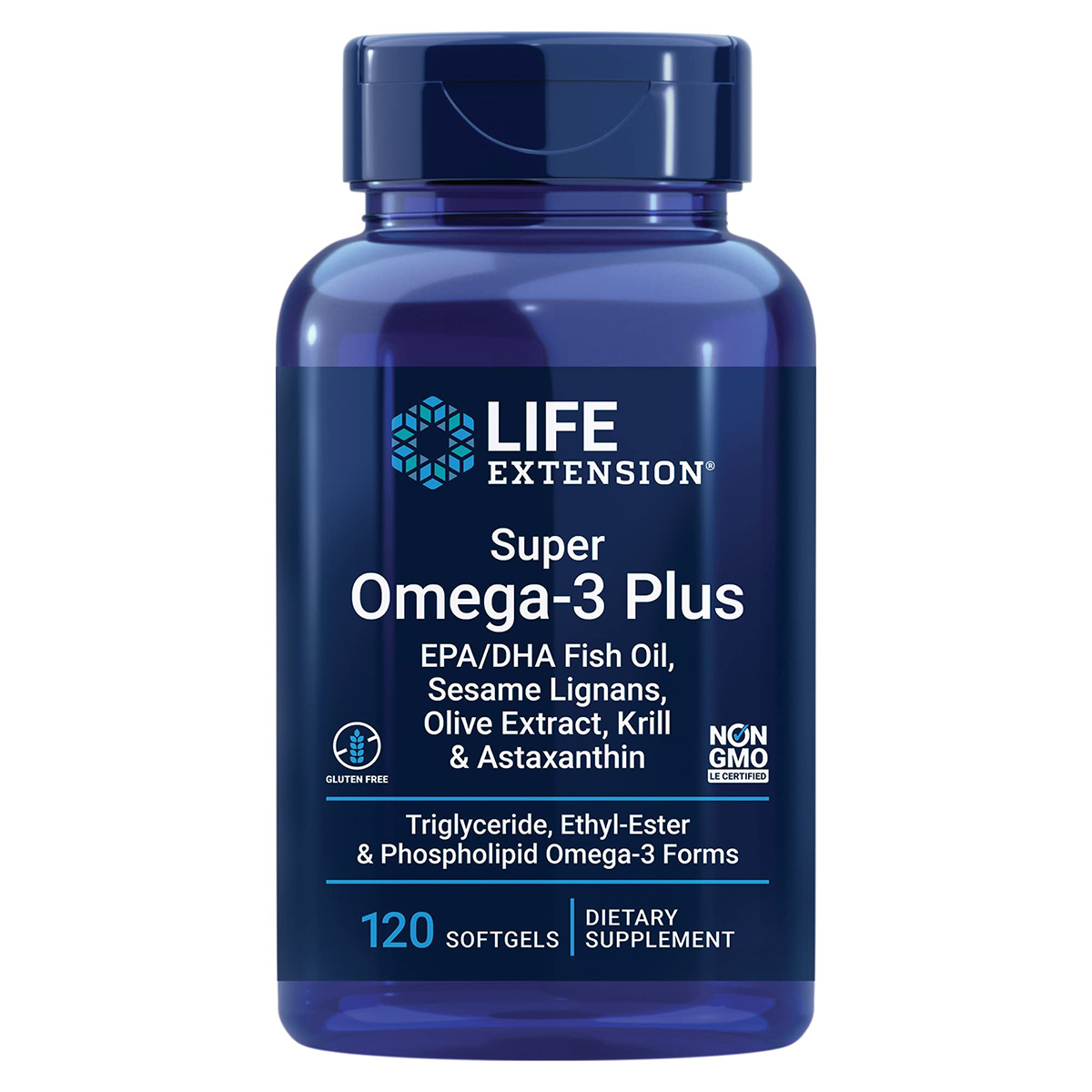 Life Extension Super Omega-3 EPA/DHA Sesame Lignans & Olive Extract, Krill & Astaxanthin, 120 капс. 