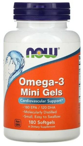 NOW Omega 3 Mini Gels, 180 капс. 