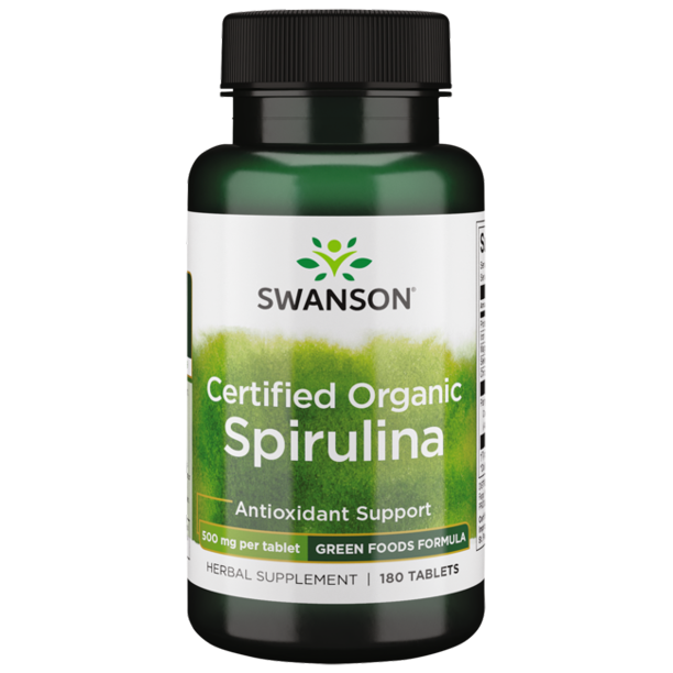 Swanson Greens Spirulina 500 mg, 180 таб. 