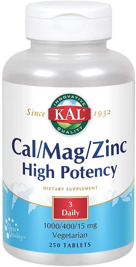 KAL Calcium Magnesium Zinc 1000/400/15 mg, 250 таб. 