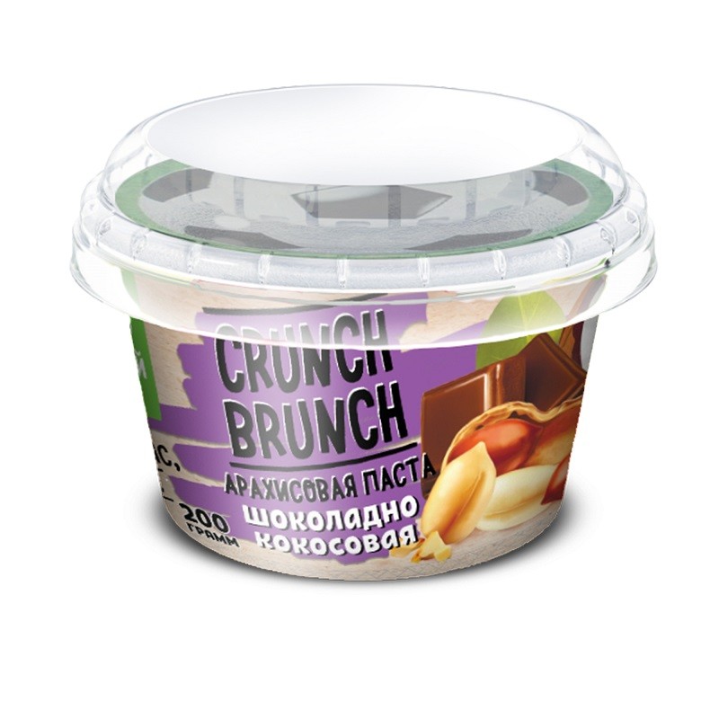 Crunch Brunch Crunch Brunch Арахисовая паста Шоколадно-кокосовая, 200 г 