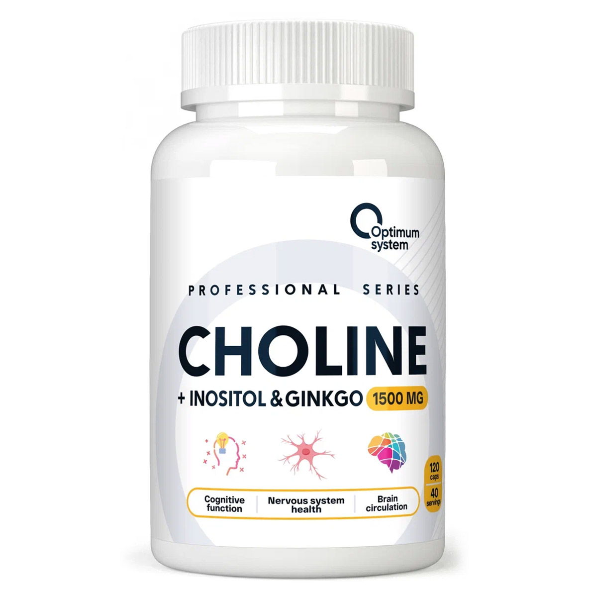 Optimum System CHOLINE 1500mg + Inositol & Ginkgo, 120 капс. 