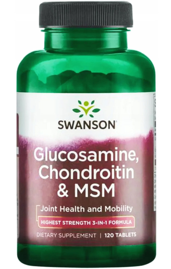 Swanson Glucosamine, Chondroitin & Msm (Highest Strength 3-in-1 Formula), 240 таб. 