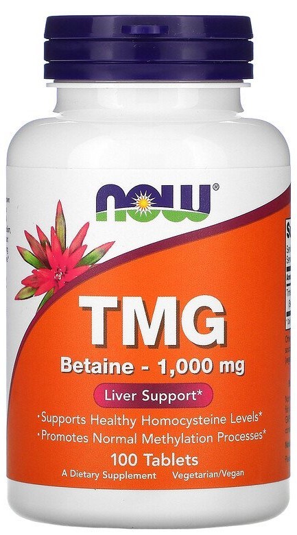 NOW NOW TMG Betaine 1000 mg, 100 таб. 