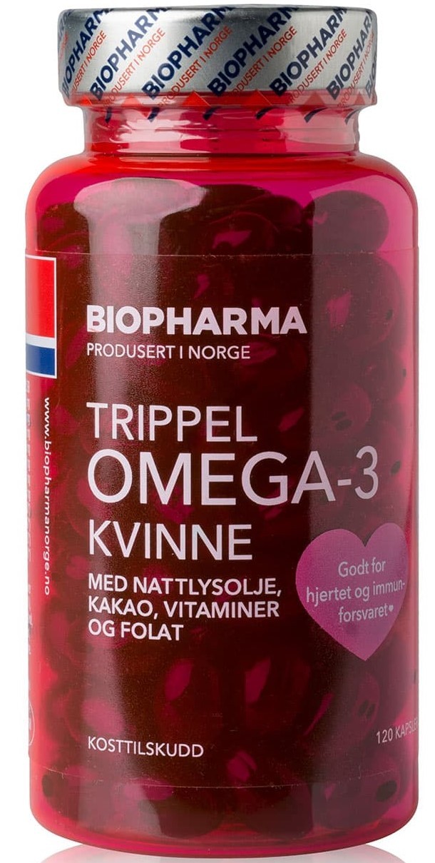 Biopharma Trippel Omega-3 Kvinne, 120 капс.