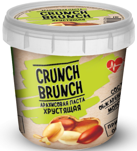 Crunch Brunch Crunch Brunch Арахисовая паста Хрустящая, 200 г 
