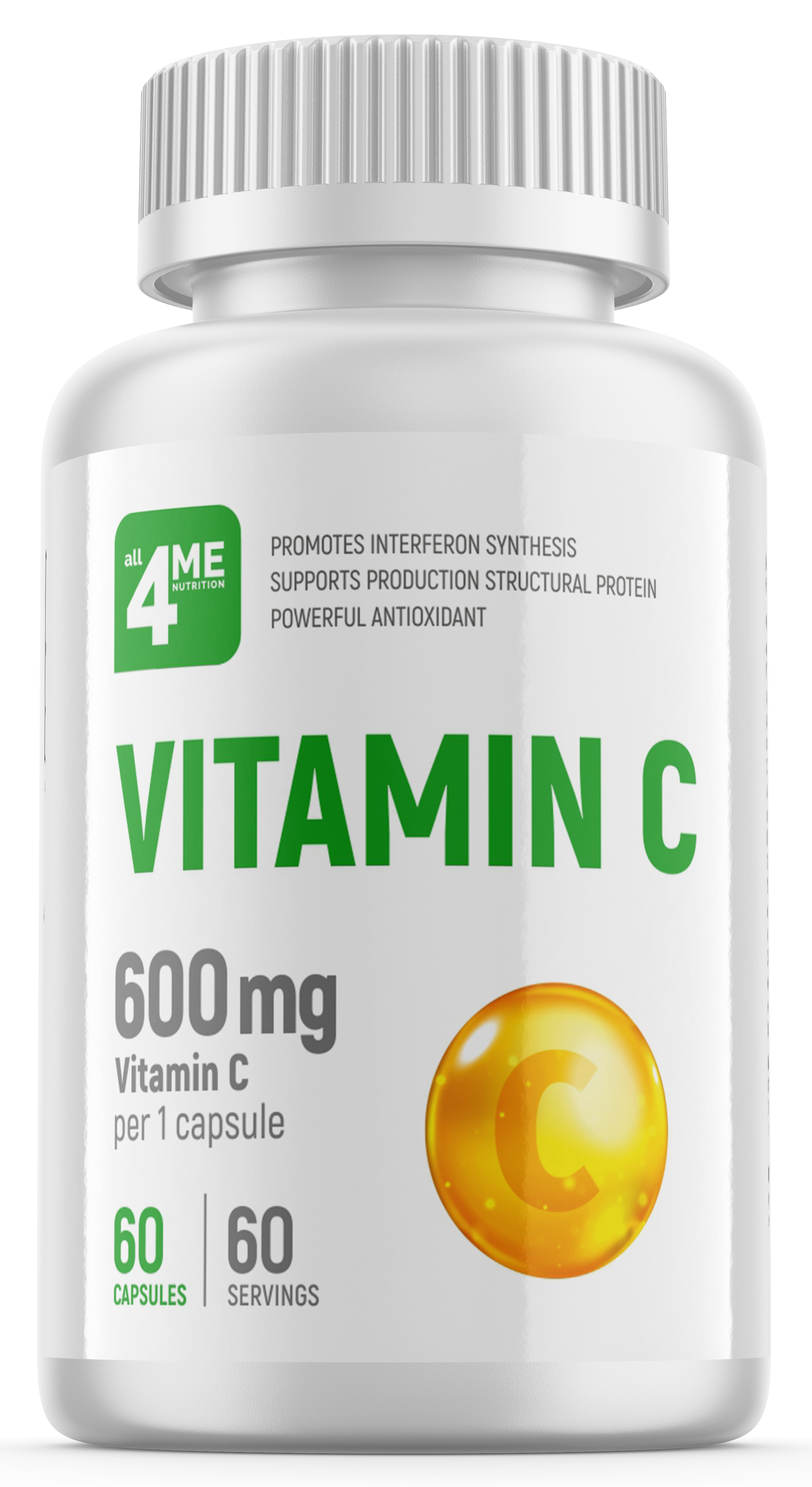 4Me Nutrition Vitamin C 600 mg, 60 капс. 