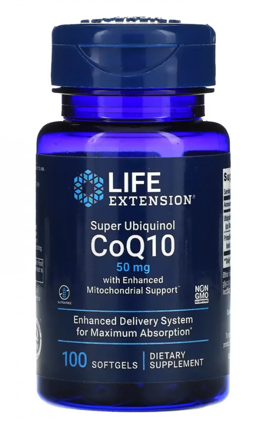 LIFE Extension Super Ubiquinol CoQ10 with Enhanced Mitochondrial Support 50 mg, 100  капс. 