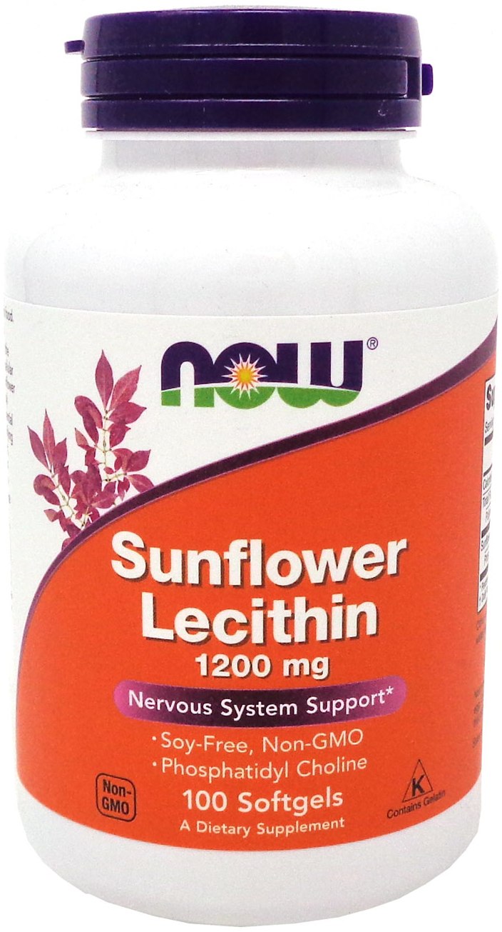 NOW Sunflower Lecithin 1200 mg, 100 капс. 