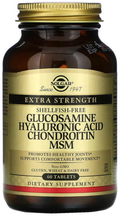 Solgar Glucosamine Hyaluronic Acid Chondroitin MSM, 60 таб.