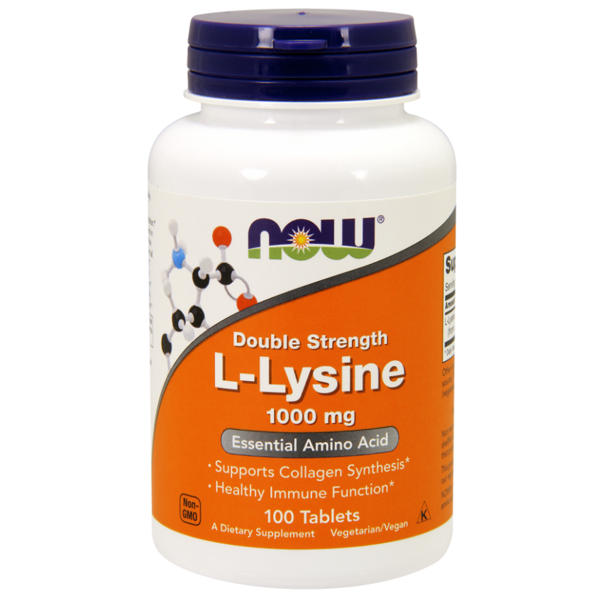 NOW L-Lysine 1000 mg, 100 таб. 