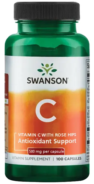 Swanson Vitamin C with Rose Hips 500 mg, 100 капс. 