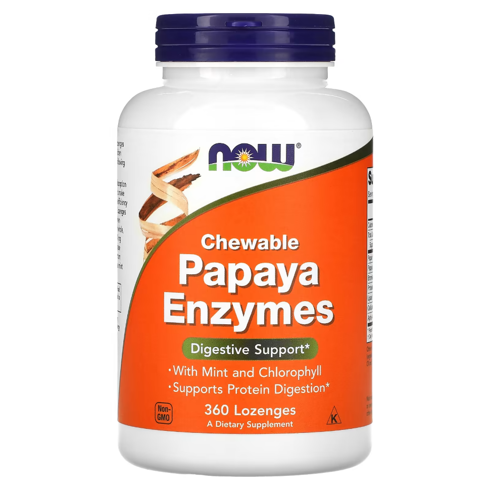Now Papaya Enzyme Chewable, 360 таб. 