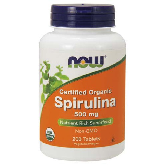 NOW NOW Organic Spirulina 500 mg, 200 таб. 