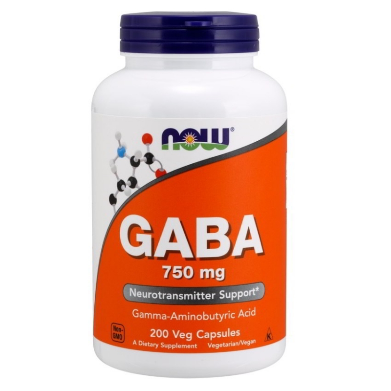 NOW GABA 750 мг, 200 капс.