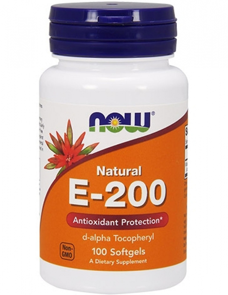 NOW Vitamin E-200 DA, 100 капс. 