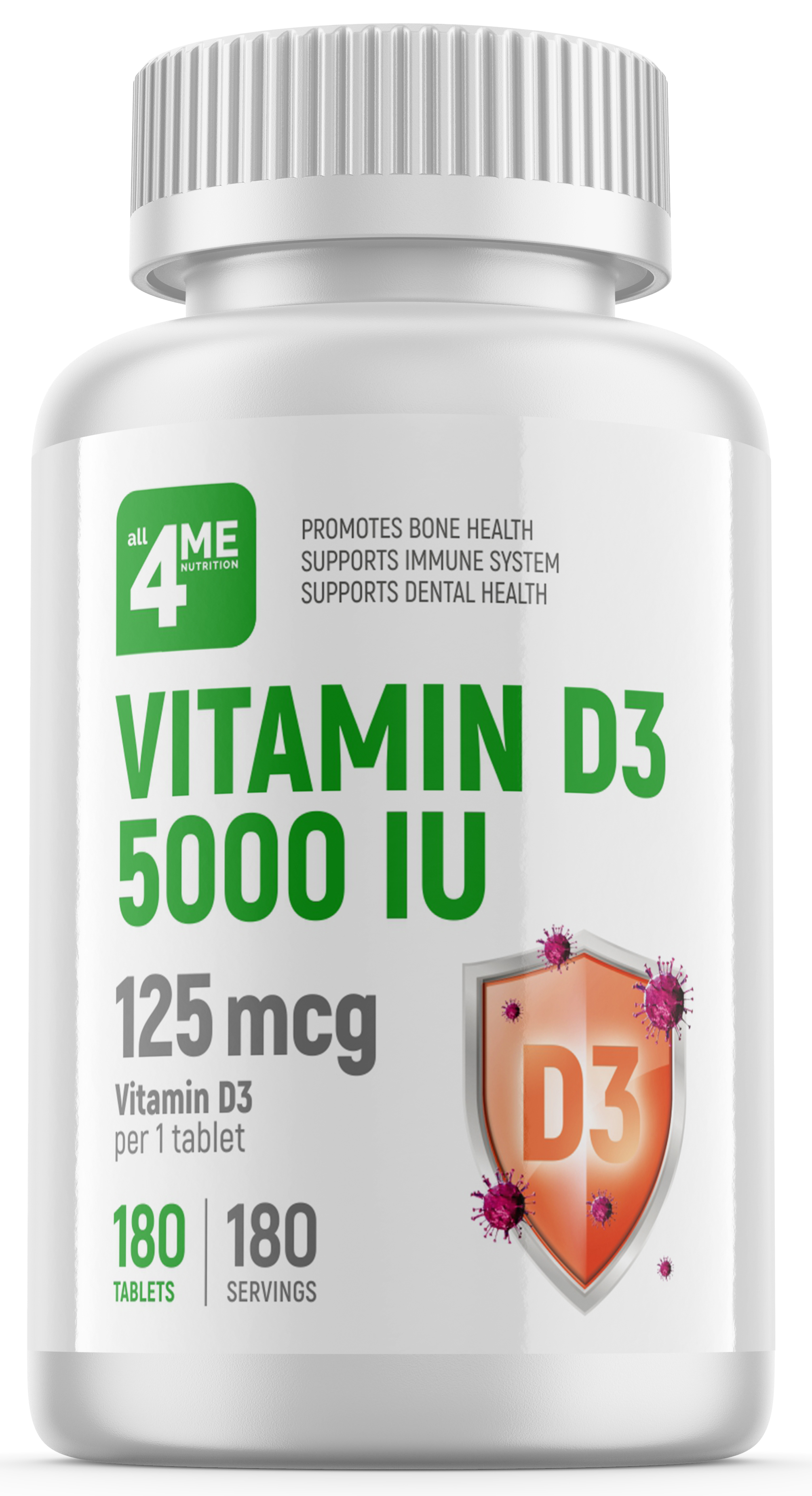 4Me Nutrition 4Me Nutrition Vitamin D3 5000 IU, 180 таб. 