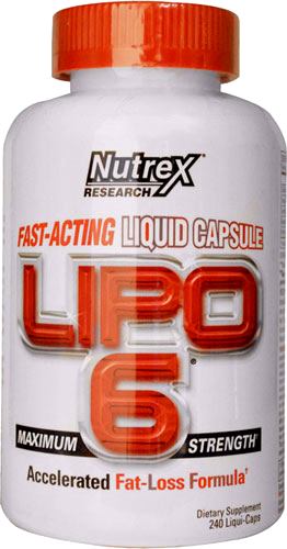 Nutrex Lipo-6, 240 капс. Жиросжигатель