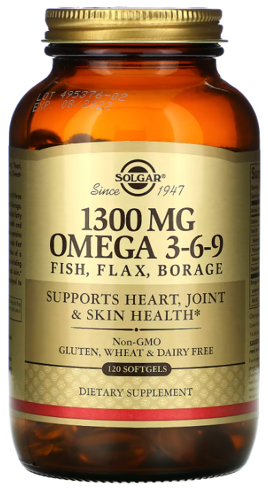 Solgar EFA 1300 mg Omega 3-6-9 Softgels, 120 капс.