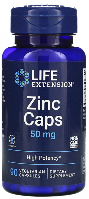 LIFE Extension Zinc Caps 50 mg, 90 капс. 