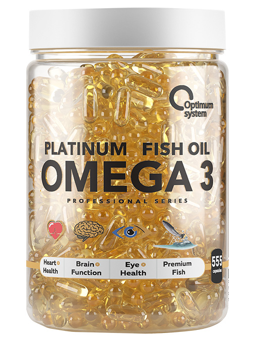 Optimum System Omega3 Platinum Fish Oil, 555 капс. 