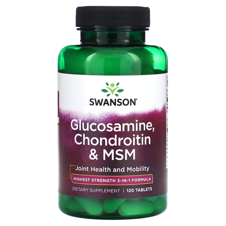Swanson Glucosamine, Chondroitin & Msm (Highest Strength 3-in-1 Formula), 120 таб. 