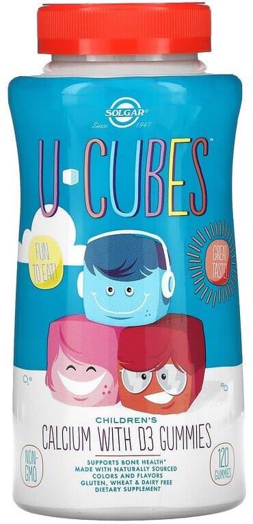Solgar Solgar U-Cubes Children's Calcium with D3 125 mg/150 IU gummies, 120 таб. 