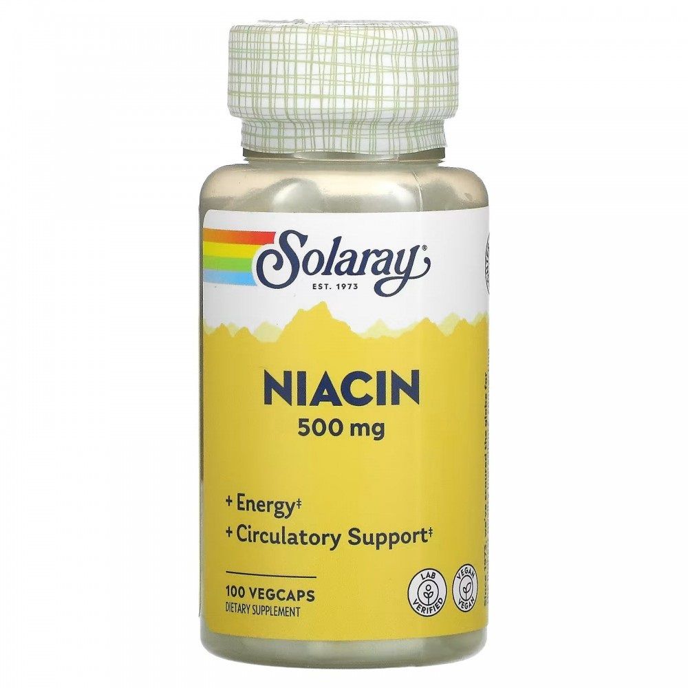 Solaray Niacin 500 мг, 100 капс. 