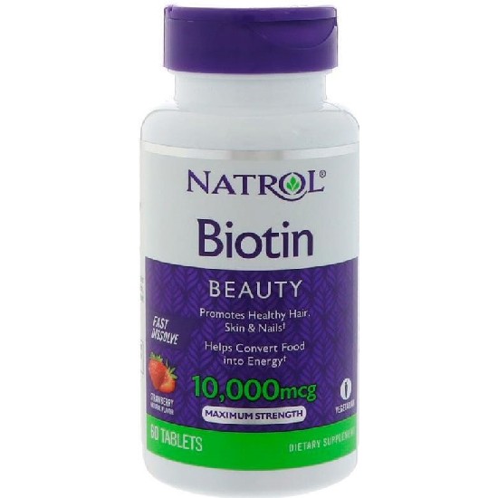Natrol  Biotin 10,000 mcg Fast Dissolve, 60 таб.