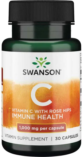 Swanson Swanson Vitamin C with Rose Hips 1000 mg, 30 капс. 