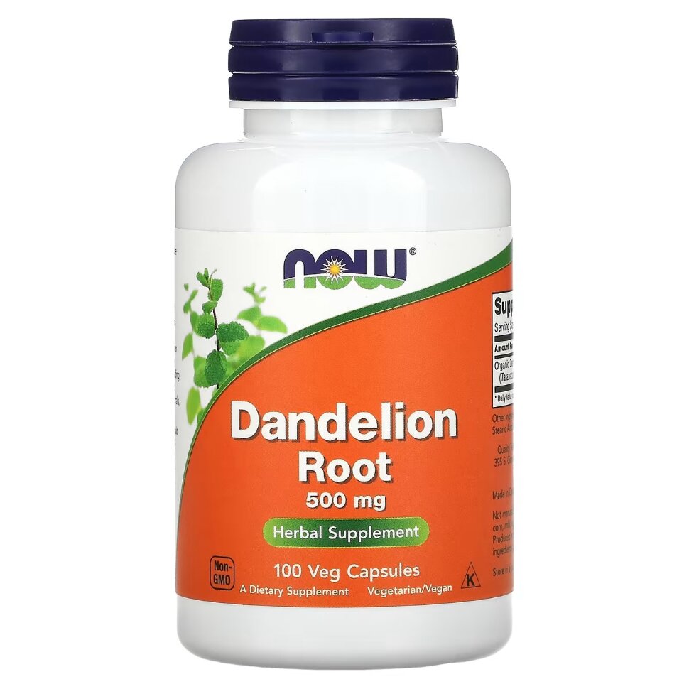 NOW Dandelion Root 500 mg, 100 капс. 