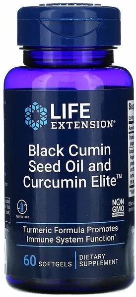 LIFE Extension Black Cumin Seed Oil and Curcumin Elite, 60 капс. 