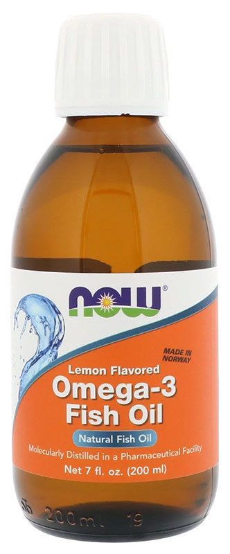 NOW Omega 3 fish oil (Lemon), 200 мл