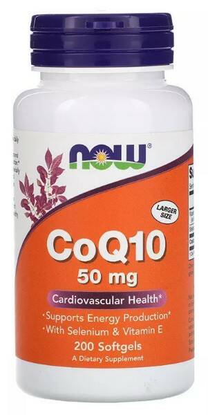NOW CoQ10 50 мг + Vit E, 200 капс.