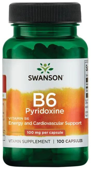 Swanson Vitamin B6 Pyridoxine 100 mg, 100 капс.